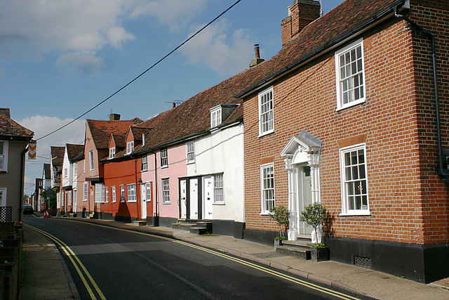 Picturesque houses in Benton Street, Hadleigh (Suffolk)