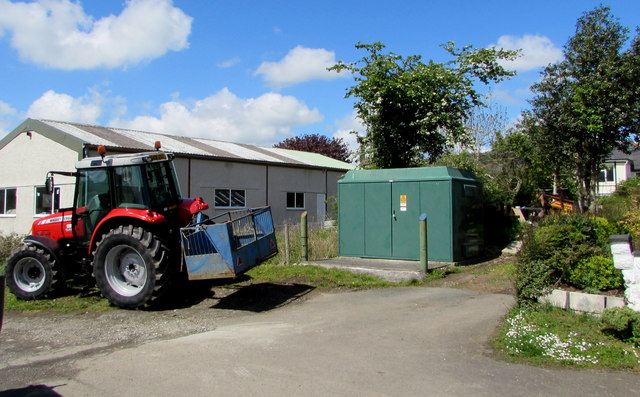 Tractor and green cabinet, Teifi Terrace, Lampeter