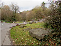 ST1494 : Roadside boulders, Ystrad Mynach by Jaggery
