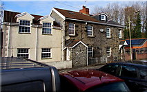 ST1494 : Houses opposite Ystrad Mynach railway station by Jaggery