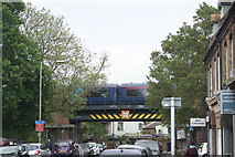 TQ3570 : View of a Southeastern train crossing the bridge over Penge Lane by Robert Lamb