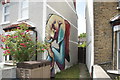 View of elephant street art on the side of a house on Southey Street