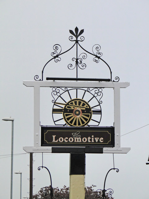 The sign for The Locomotive public house