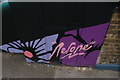 View of Nerone street art on the bottom of the gate of the back yard of the Maple Tree pub on Padua Road