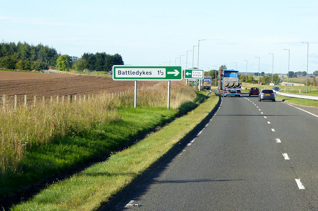 Southbound A90 at Battledykes Turning