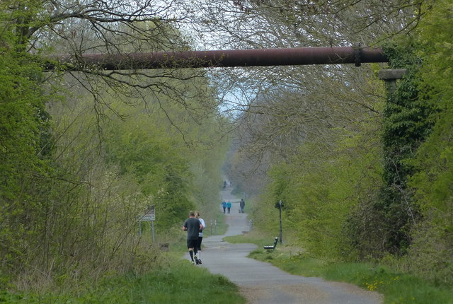 Pipe crossing the Chester Railway Path