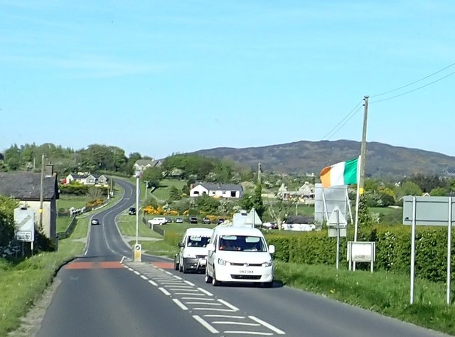 The B113 (Forkhill Road) on the eastern side of Meigh