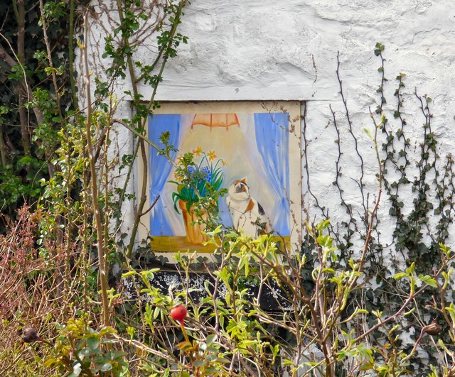 Green Cottages: Painted window (2)