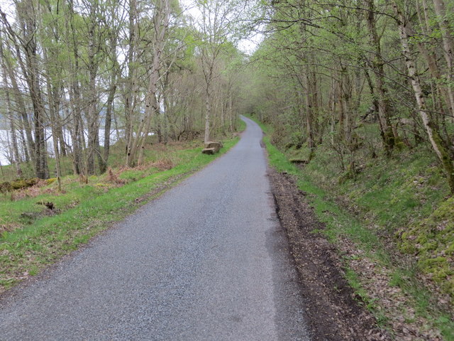 Road beside the south shore of Loch Tummel near to Lick