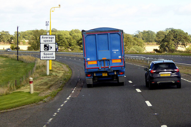 Average Speed Camera on the A90 near Nether Careston