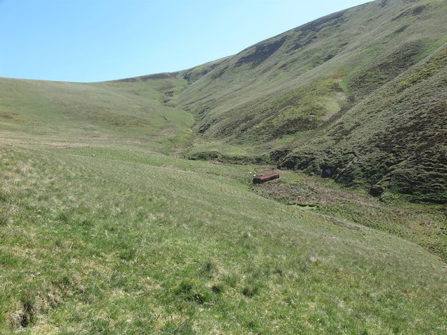 Animal feedstore, valley of the Rowhope Burn