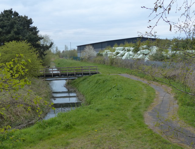 Footbridge across a drainage ditch