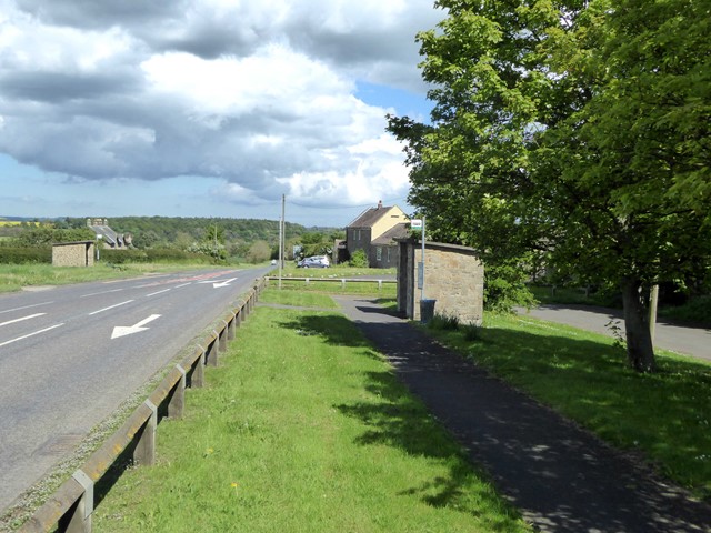 Bus stops on the A67 at Winston
