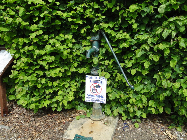 Pump over a well in Watton cemetery