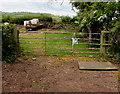 Field gate opposite a bend in Llangrove Road, Trewen, Herefordshire