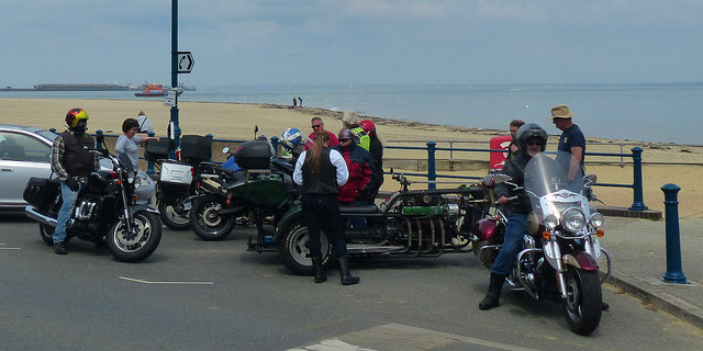 Motorcyclists on the Ryde seafront