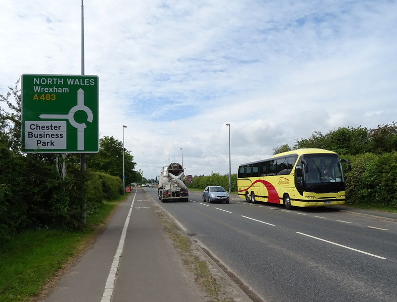 Wrexham Road (A483) approaching... © JThomas :: Geograph Britain and ...