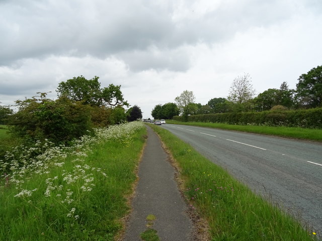 Path beside Wrexham Road (A550) © JThomas :: Geograph Britain and Ireland