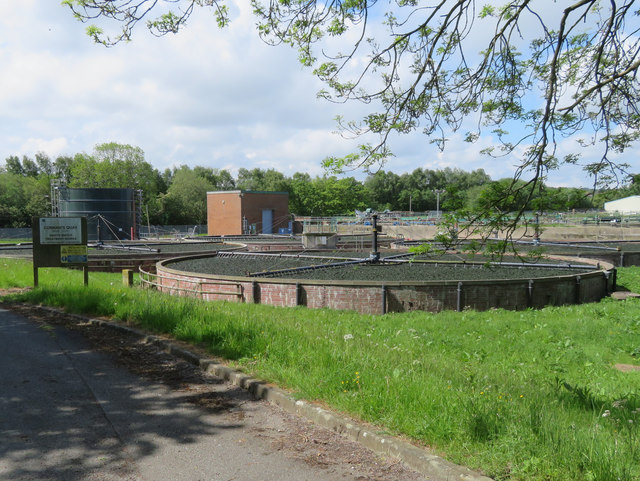 Connah's Quay Waste Water Treatment Works and a boundary stone