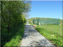 SJ0926 : Up the lane towards Glan Hafon hill by Richard Law