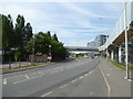 Pedestrian walkway over the Southern Perimeter Road at Heathrow Airport