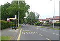 Bus stop and shelter on Upton Road (A5027)