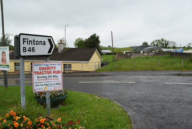 Charity Tractor Run notice, Seskinore © Kenneth Allen :: Geograph Ireland