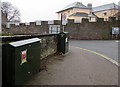 Dark green cabinets on a Crickhowell corner 