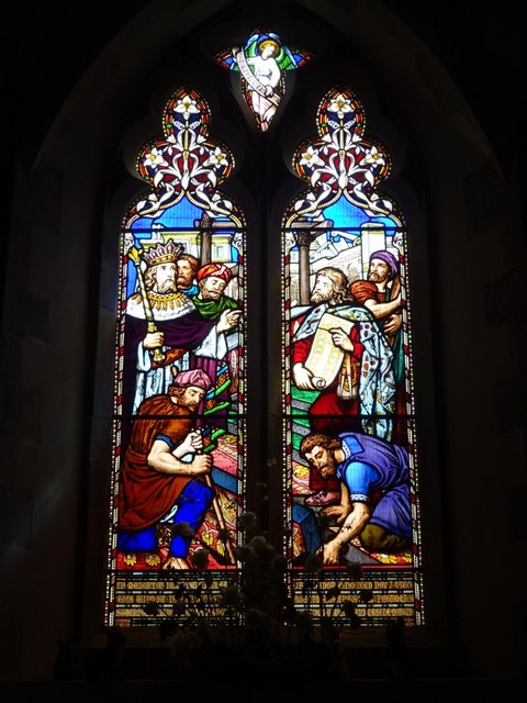 Stained glass windows, Stackpole Elidor © Philip Halling cc-by-sa/2.0 ...