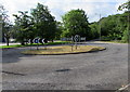 Grassy roundabout in the south of Ystrad Mynach