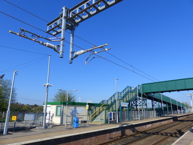 New electrification wires at Severn Tunnel Junction railway station