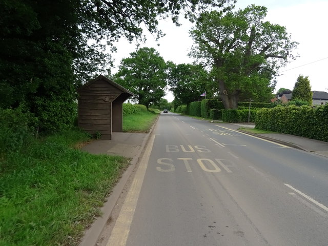 Bus stop and shelter on Meece Road, Coldmeece