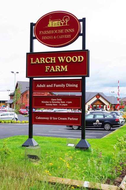 Larch Wood Farm (c) - sign, Silverwoods Way, Kidderminster, Worcs