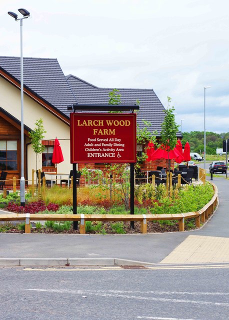 Larch Wood Farm (d) - entrance sign, Silverwoods Way, Kidderminster, Worcs