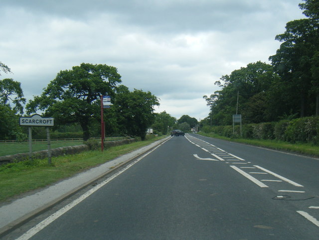A58 at Scarcroft village boundary