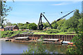 SO8453 : Crane and Barge near the Lock by Des Blenkinsopp