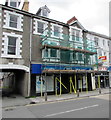 Boots Pharmacy under scaffolding, Harford Square, Lampeter 