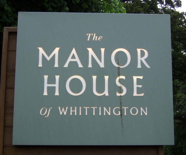 Sign for the Manor House of Whittington 