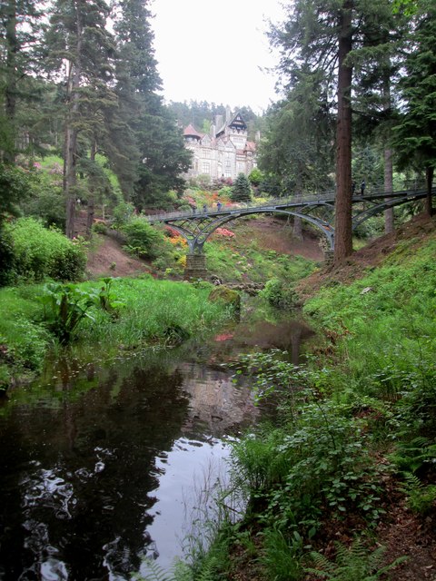 Iron  Bridge  and  Cragside  from  the  side  of  Debdon  Burn