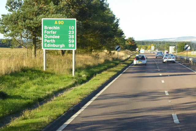 A90 south of Laurencekirk