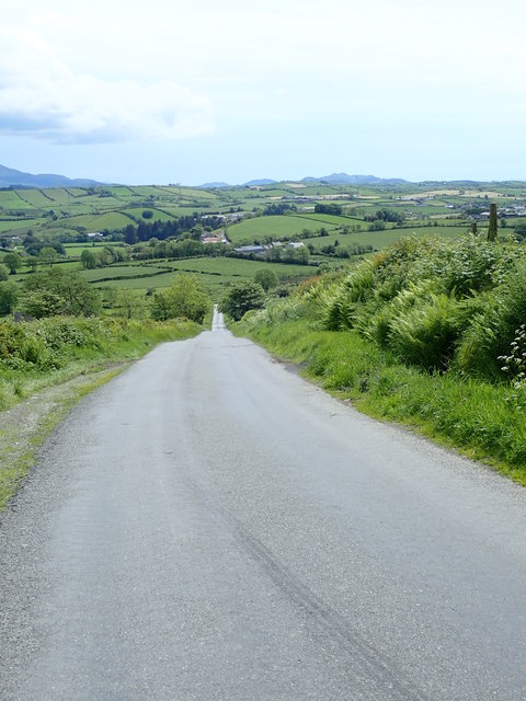 Monaghan Road descending Southeastwards into the White Water  valley
