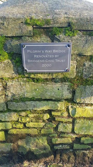 Plaque on Pilgrims Way Bridge