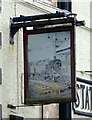 Faded sign for the Station Hotel, Ellesmere Port