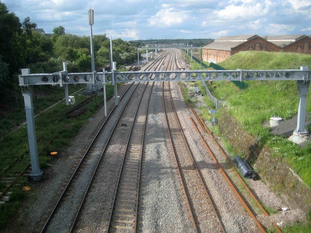 Midland Main Line railway north of Wellingborough