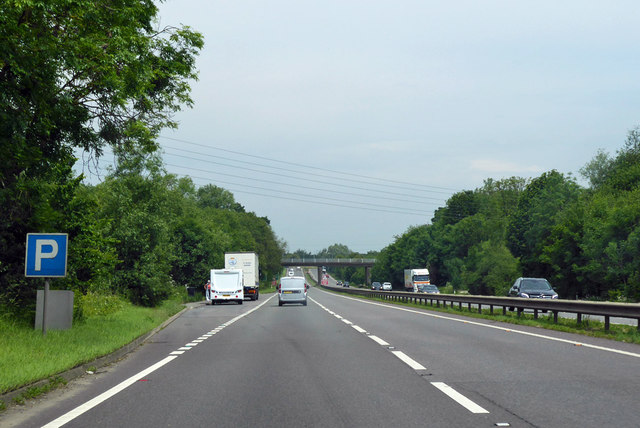 Lay-by on northbound A43 © Robin Webster :: Geograph Britain and Ireland