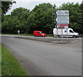 A468 directions signs near Crossways Roundabout, Caerphilly