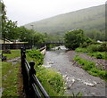 Rhymney River towards a bridge, New Tredegar