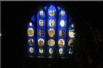 TQ1572 : View of a stained glass window in Strawberry Hill House #6 by Robert Lamb