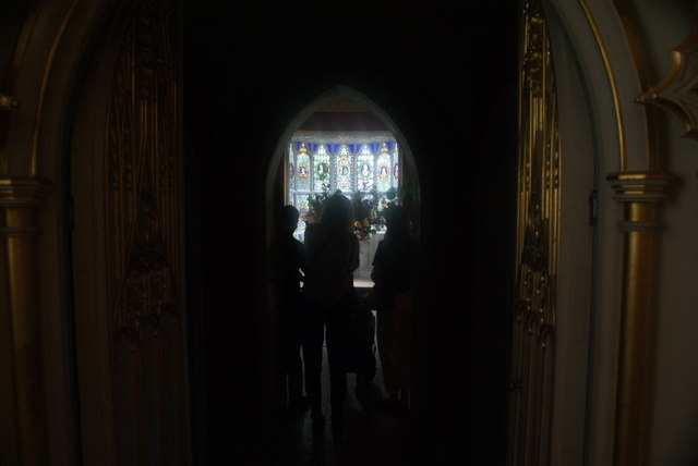 View of a stained glass window in Strawberry Hill House #7