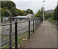 Fenced-off area beyond Ton Pentre railway station